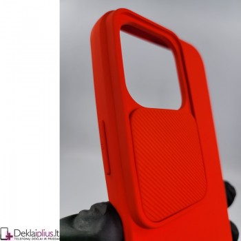 Švelnus guminis dėklas su kameros apsauga - raudonas (Apple Iphone 14 Pro)